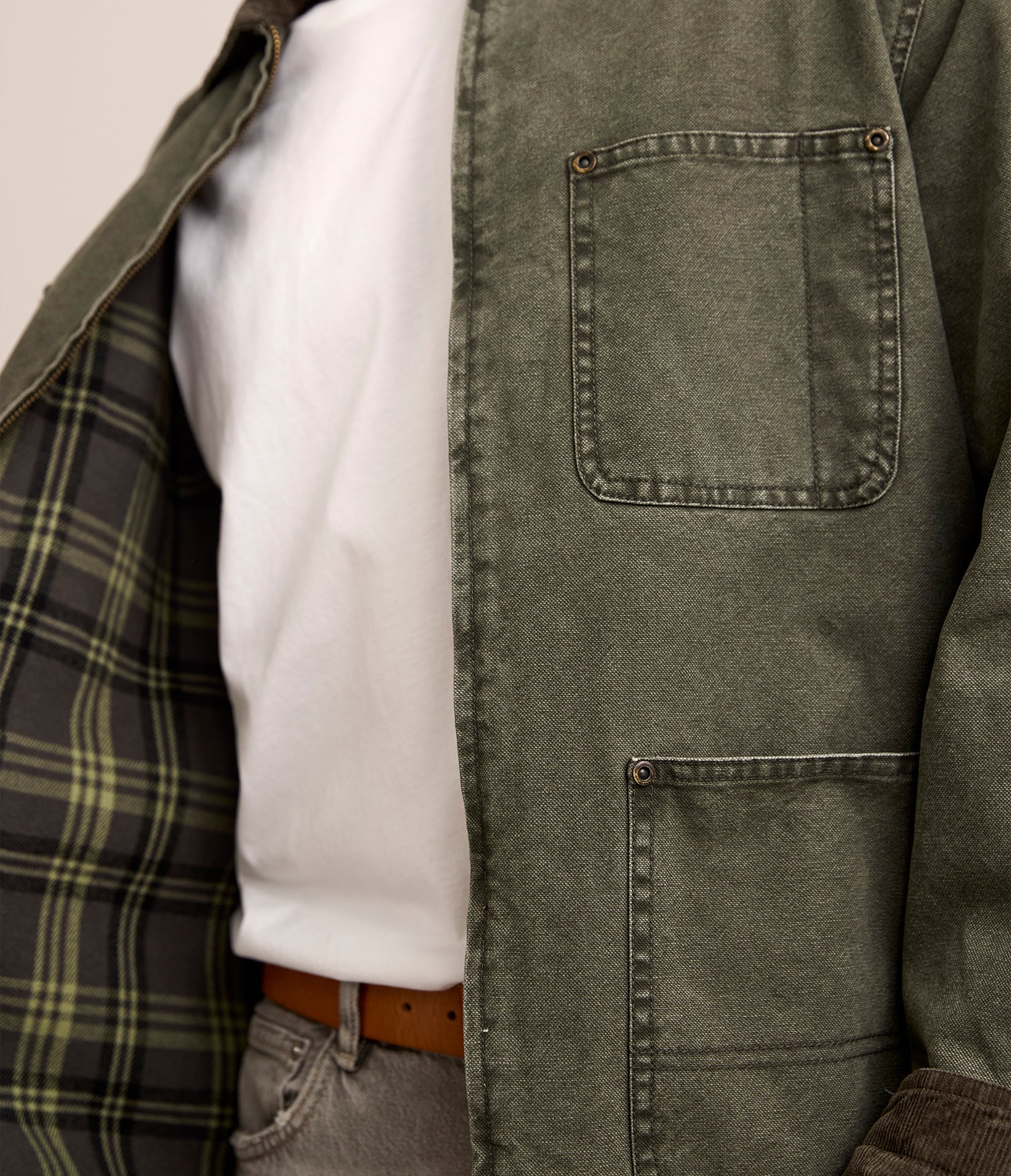 Chaqueta Hombre Canvas Verde Scott