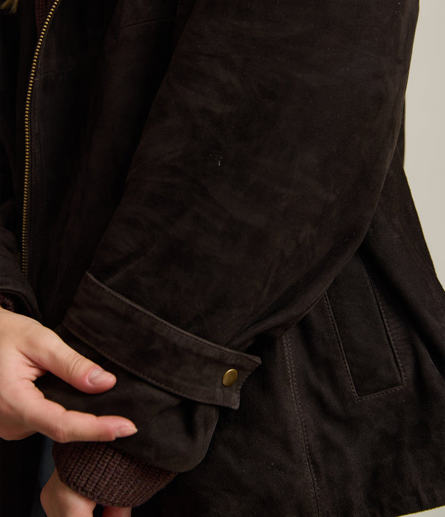 Chaqueta Mujer 100% Cuero Oversize Café