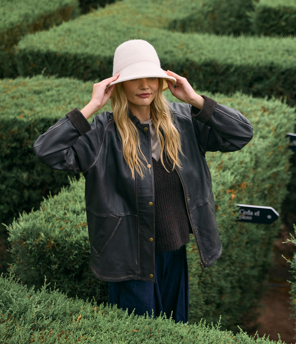 Chaqueta Mujer 100% Cuero Vintage Café