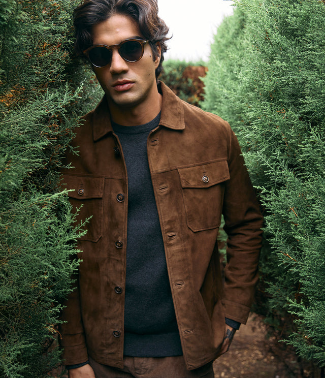 Chaqueta Hombre 100% Cuero Gamuza Jack Camel