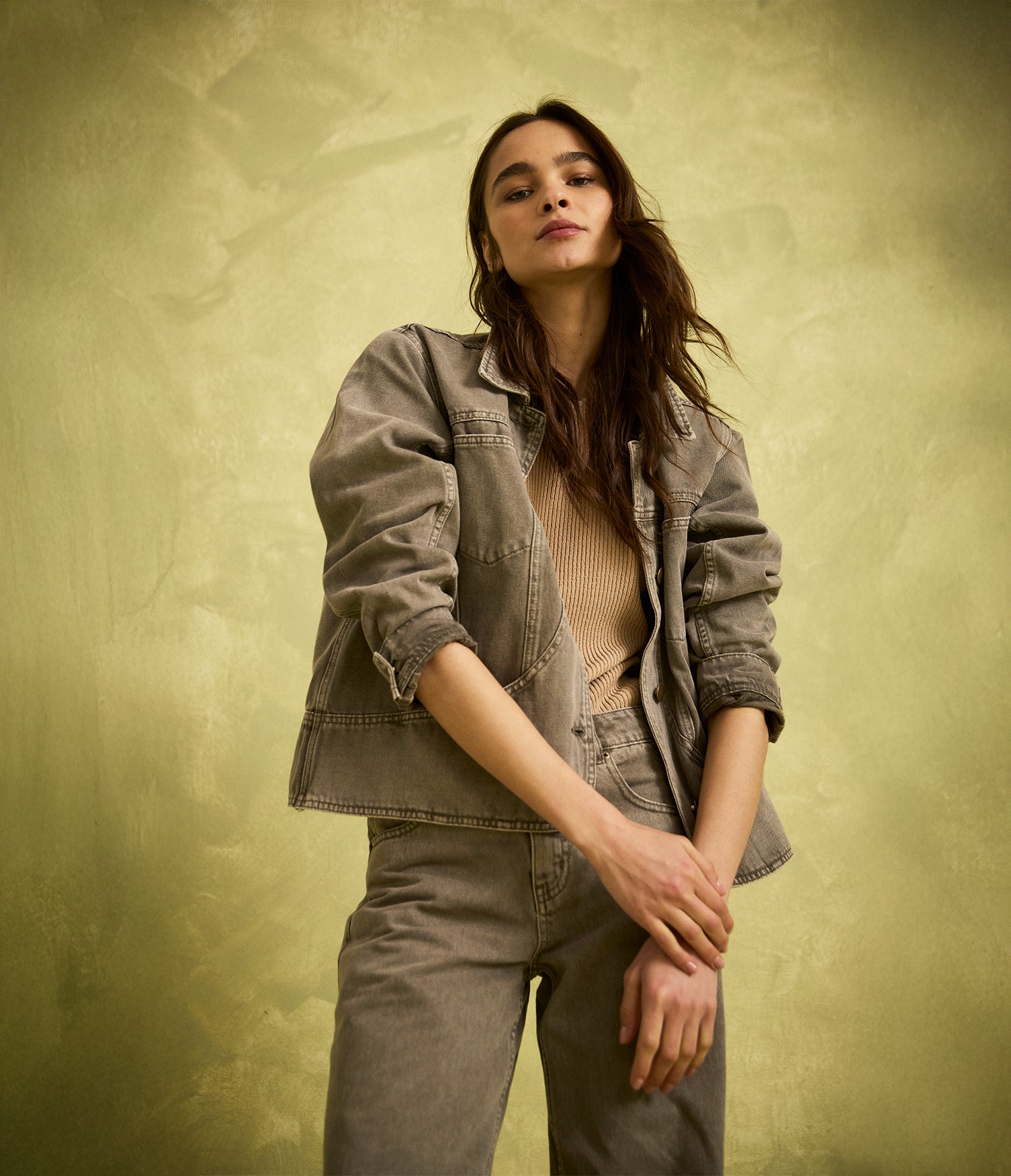 Chaqueta Denim Emma Verde Oliva