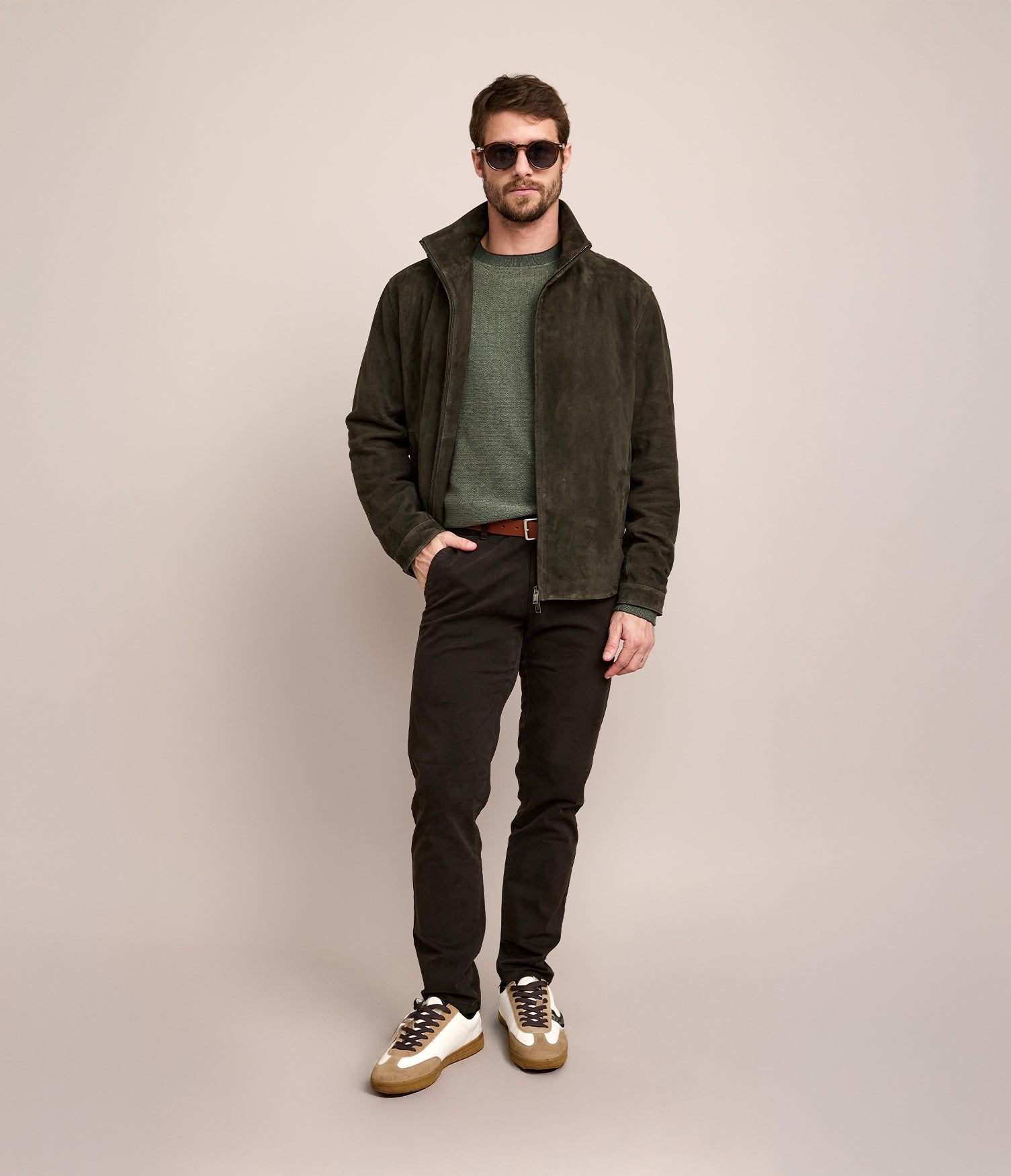 Chaqueta Hombre 100% Cuero Gamuza Owen