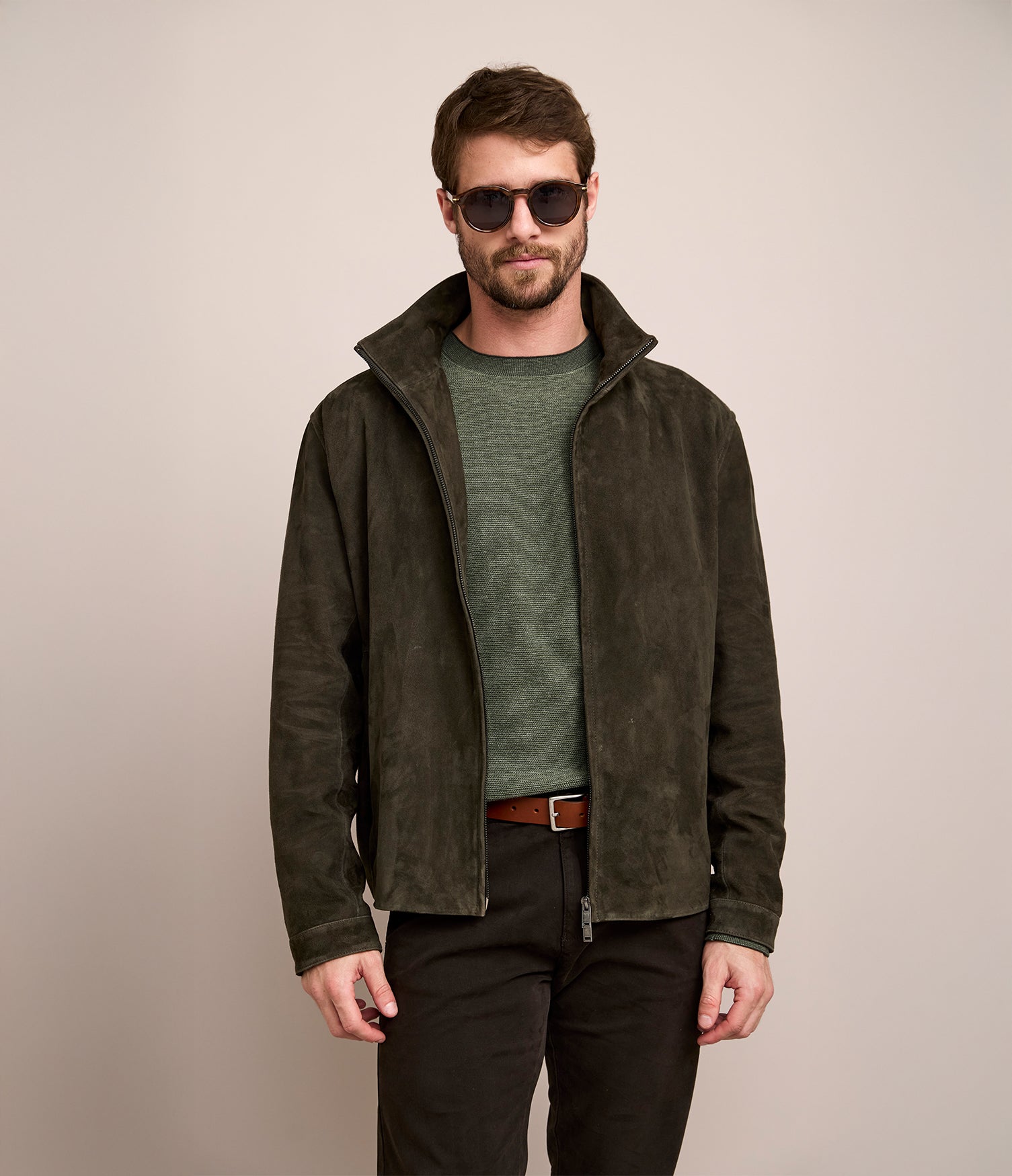 Chaqueta Hombre 100% Cuero Gamuza Owen