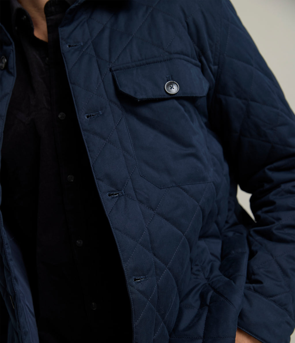 Parka Hombre Quilted Abotonada Azul Marino