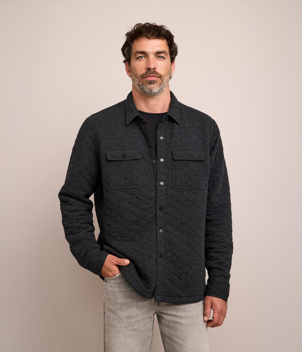 Chaqueta Hombre Quilted Shirt Gris Marengo
