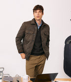 Parka Hombre Quilted Abotonada Verde Oscuro