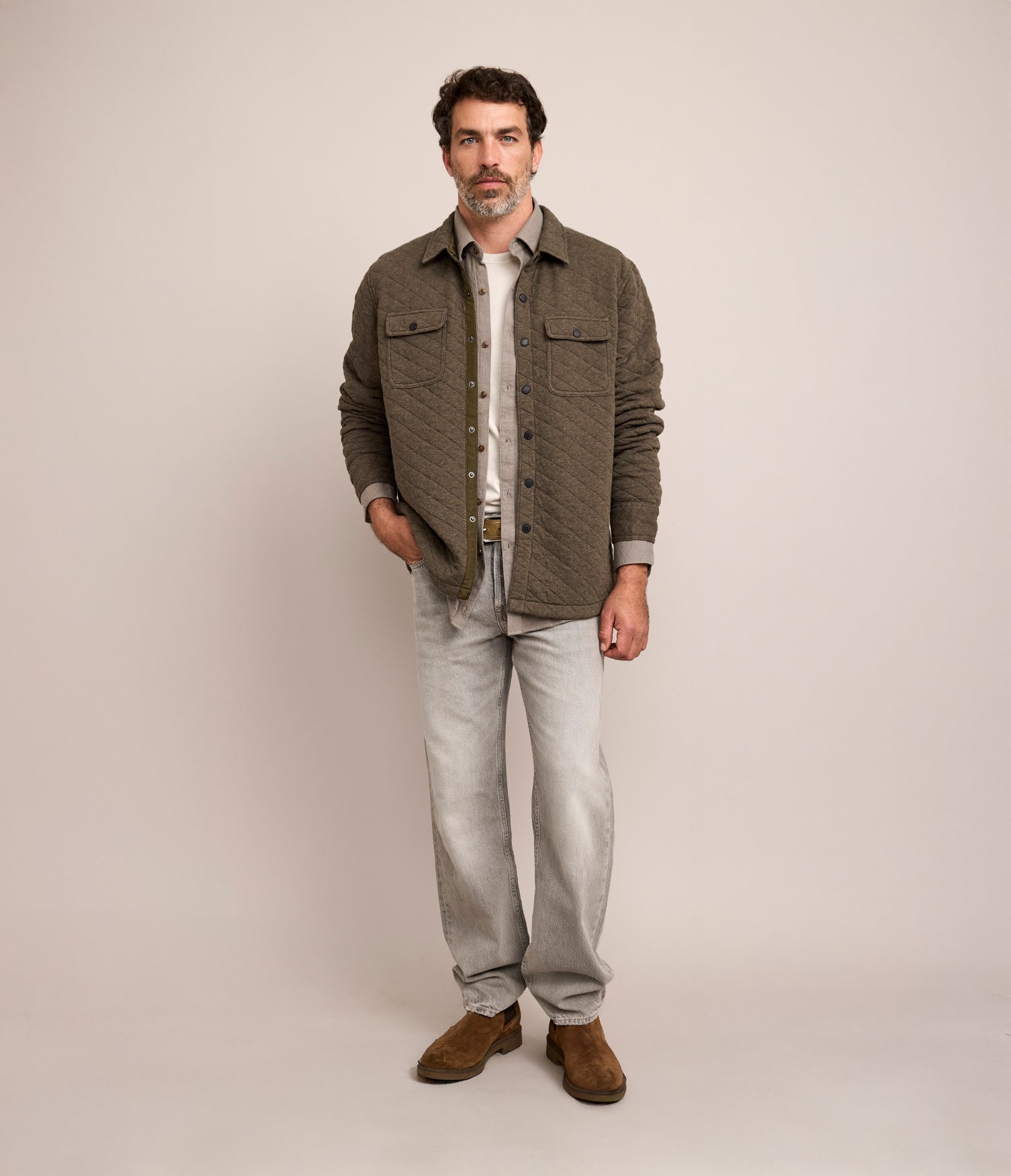 Chaqueta Hombre Quilted Shirt Verde