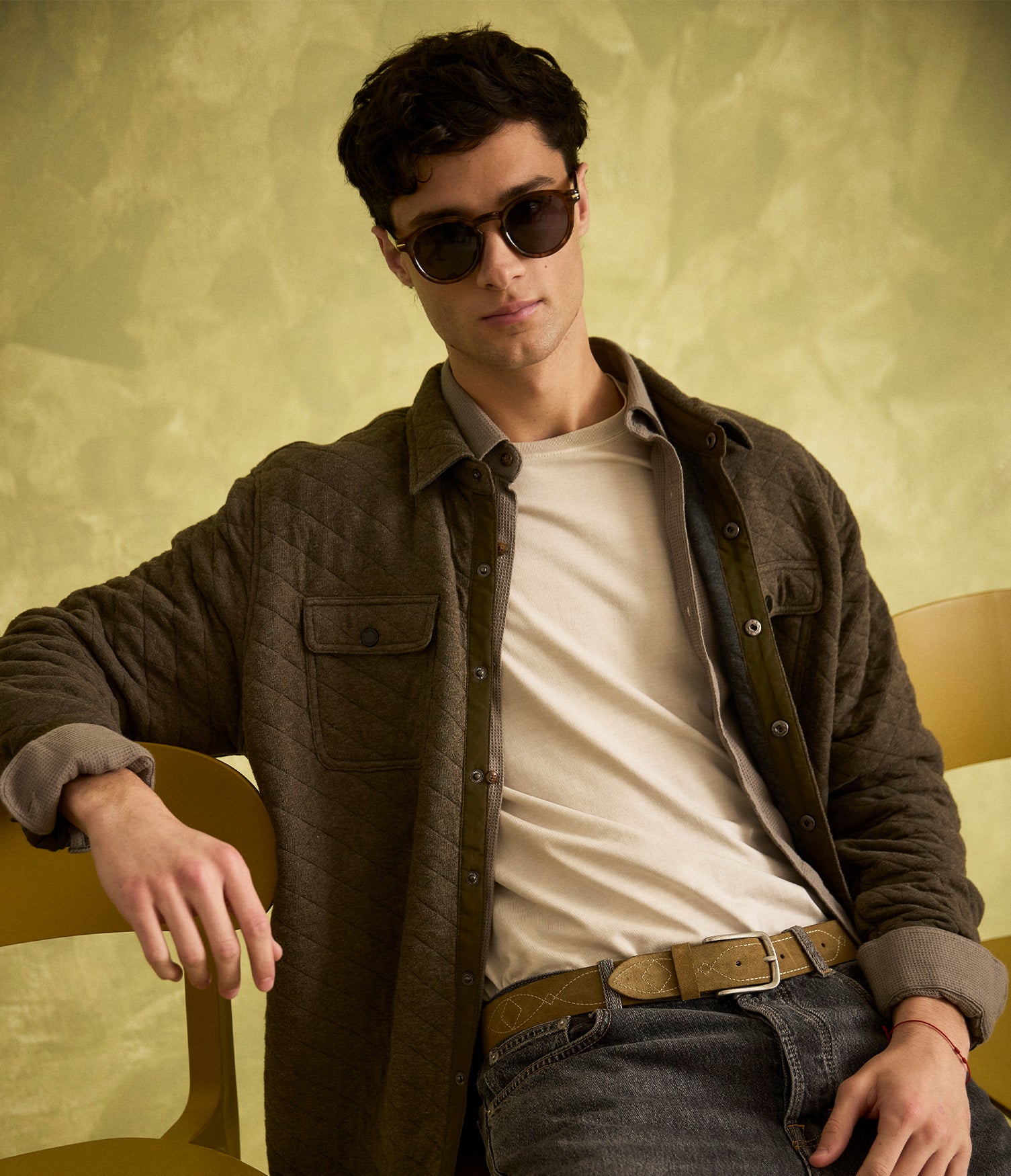 Chaqueta Hombre Quilted Shirt Verde
