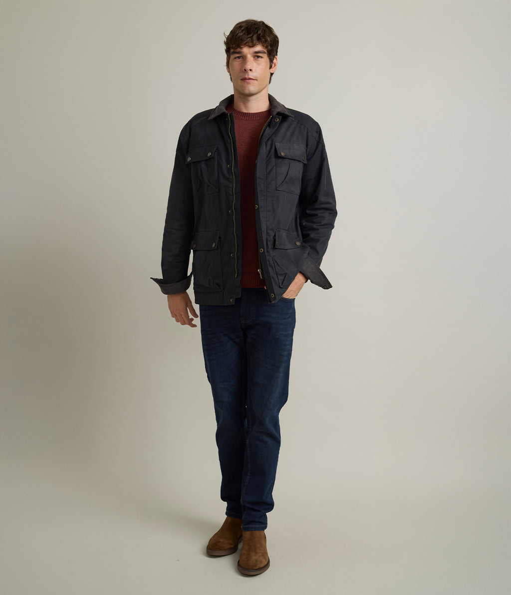 Chaqueta Hombre Wax Theo Negro