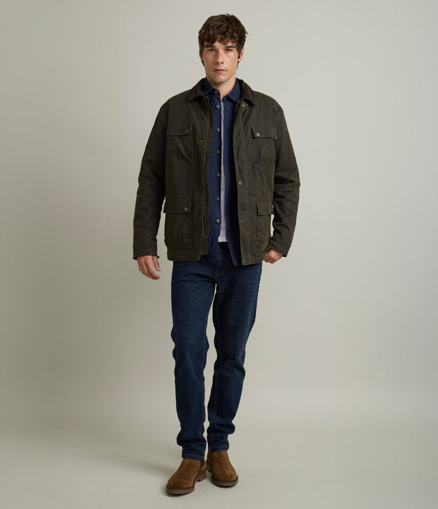 Chaqueta Hombre Wax Theo Verde