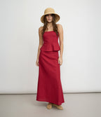 Falda Mujer Viscosa Rojo Verona