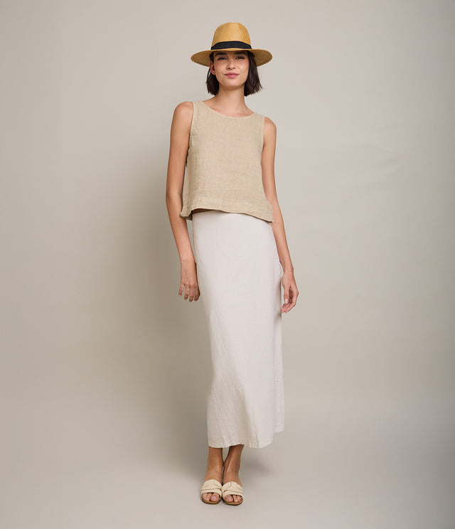 Falda Mujer 100% Lino Bologna Larga Arena