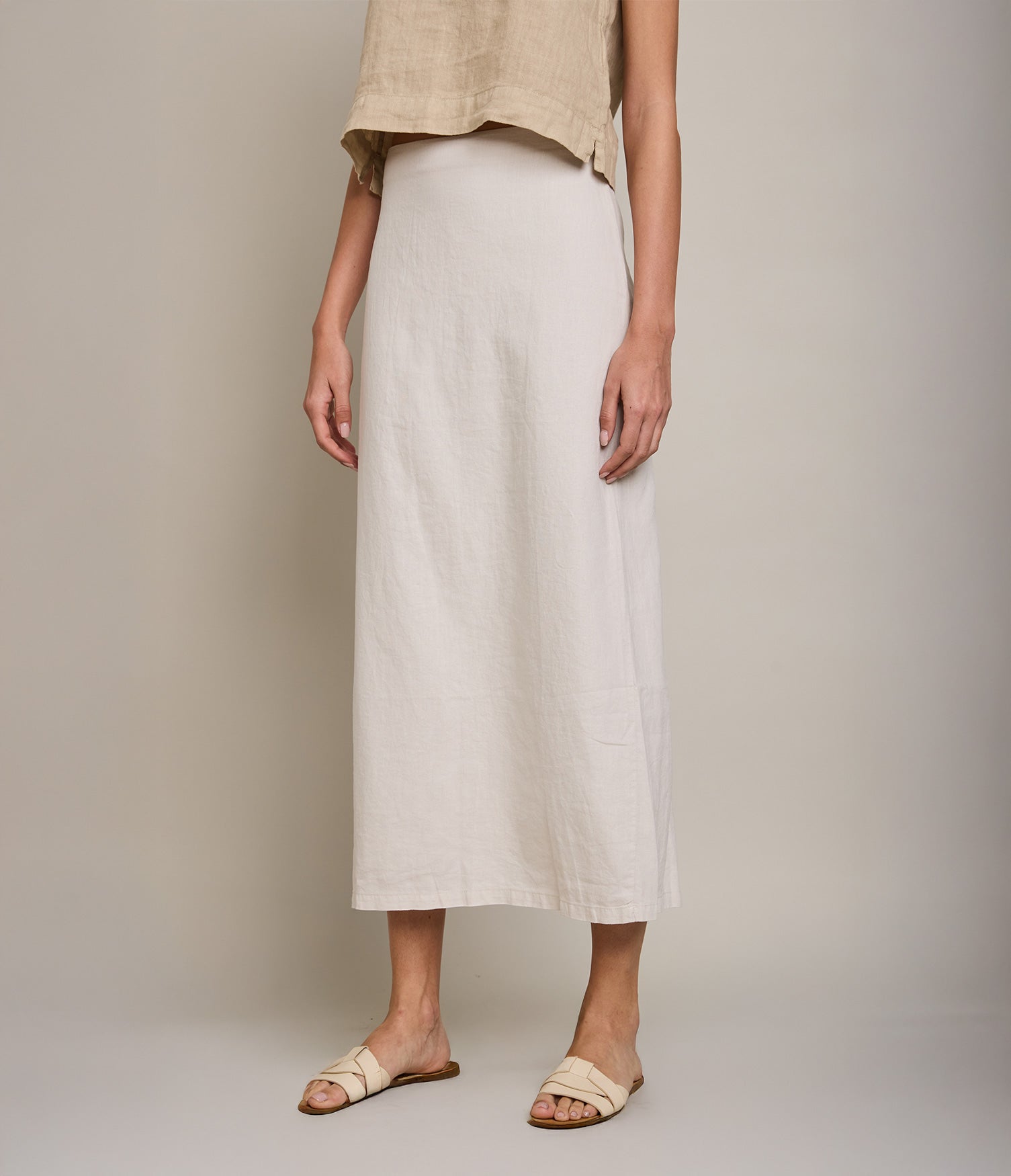 Falda Mujer 100% Lino Bologna Larga Arena