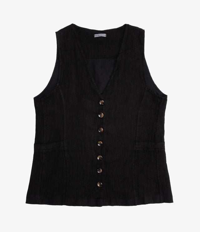 Guillete Mujer 100% Lino italiano Fiore Negro