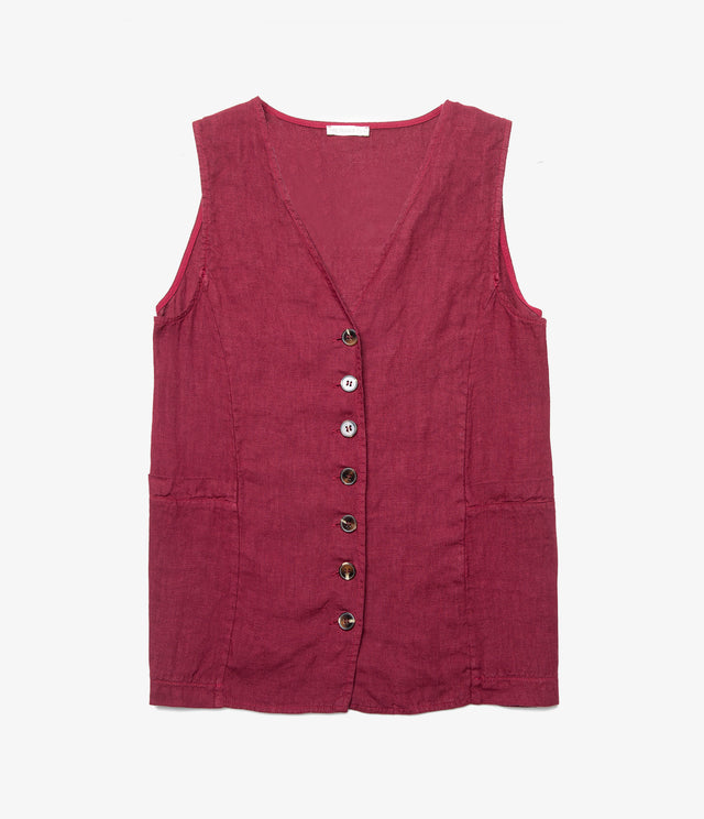 Guillete Mujer 100% Lino Firenze Burdeo