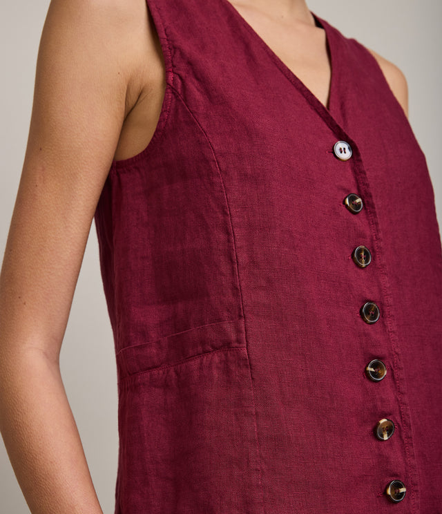 Guillete Mujer 100% Lino Firenze Burdeo