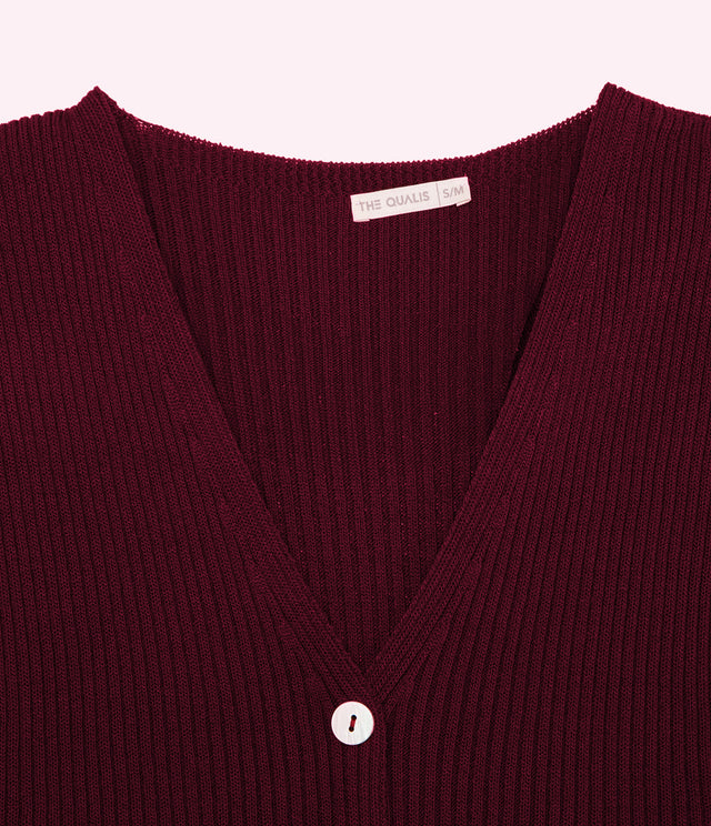 Top Mujer Viscosa Italiana Botones Burdeo