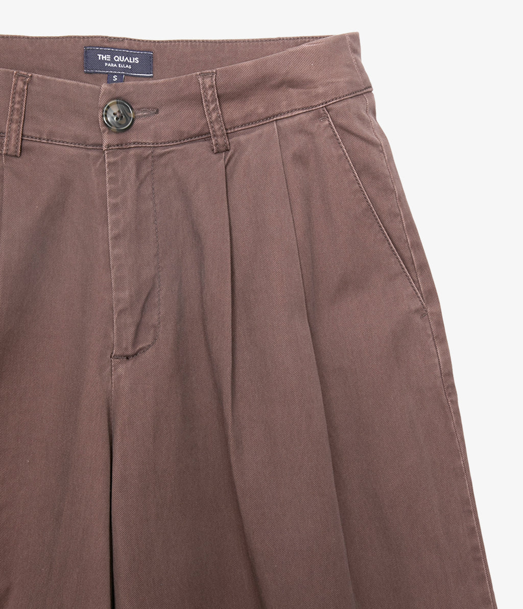 Pantalón Mujer Sastrero Lyocell Alana Café Malva