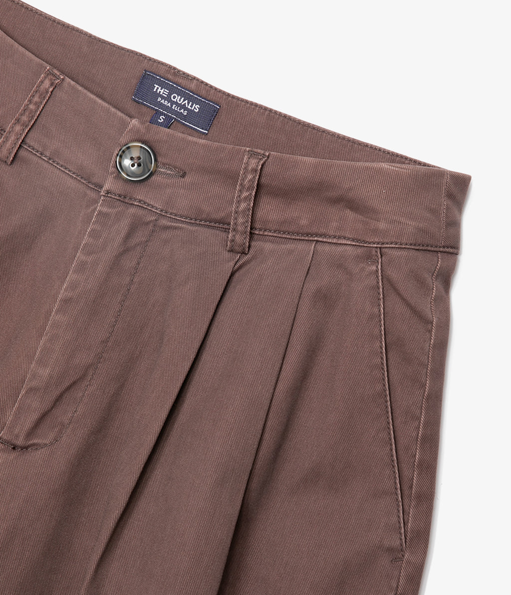 Pantalón Mujer Sastrero Lyocell Alana Café Malva