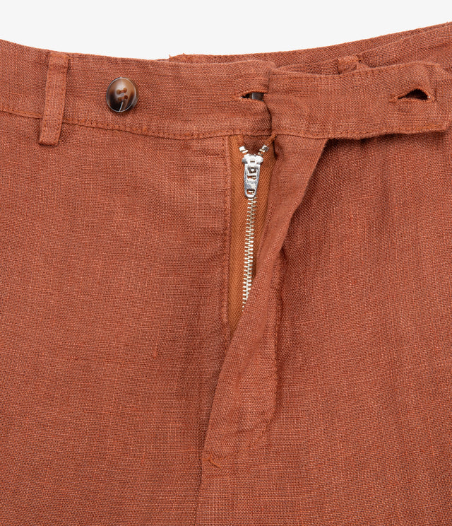 Pantalón Mujer 100% Lino italiano Fiore Terracota