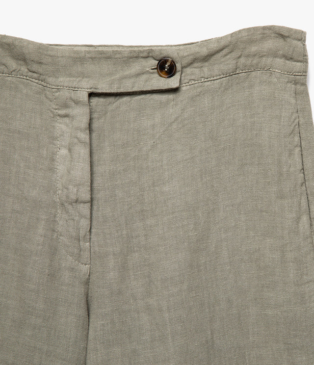 Pantalón Mujer 100% Lino Firenze Verde