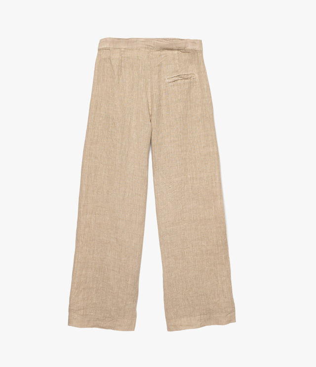 Pantalón Mujer 100% Lino Firenze Beige