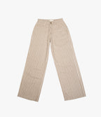 Pantalón Mujer Denim 100% Algodón Rayado Beige