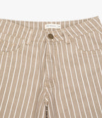 Pantalón Mujer Denim 100% Algodón Rayado Beige