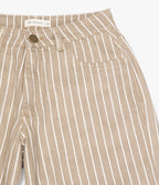 Pantalón Mujer Denim 100% Algodón Rayado Beige