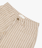 Pantalón Mujer Denim 100% Algodón Rayado Beige