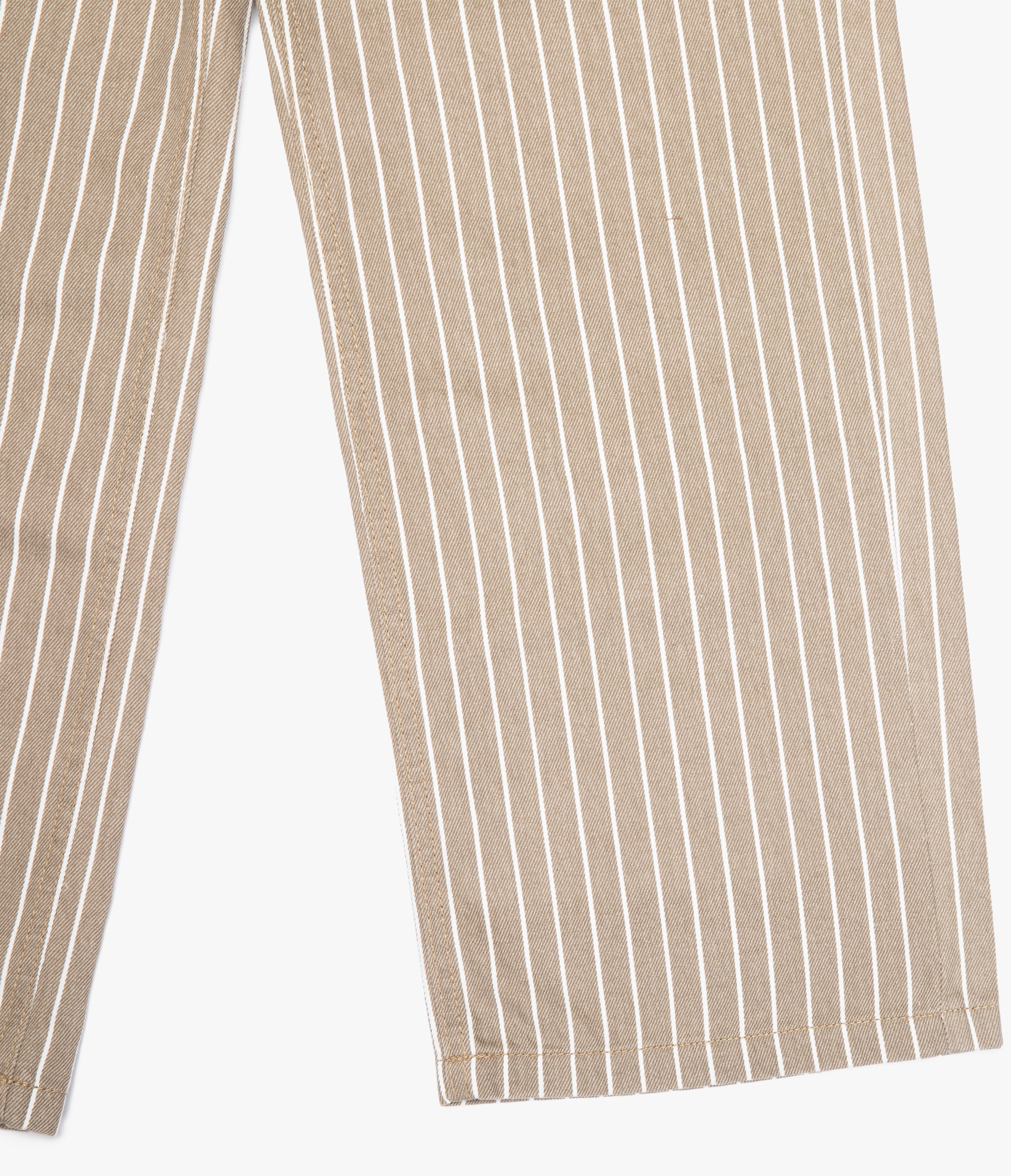 Pantalón Mujer Denim 100% Algodón Rayado Beige