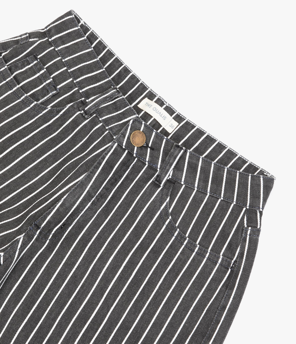 Pantalón Mujer Denim 100% Algodón Rayado Gris Marengo