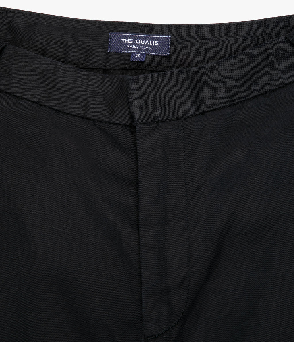 Pantalón Mujer Sastrero Lyocell Lino Elena Negro