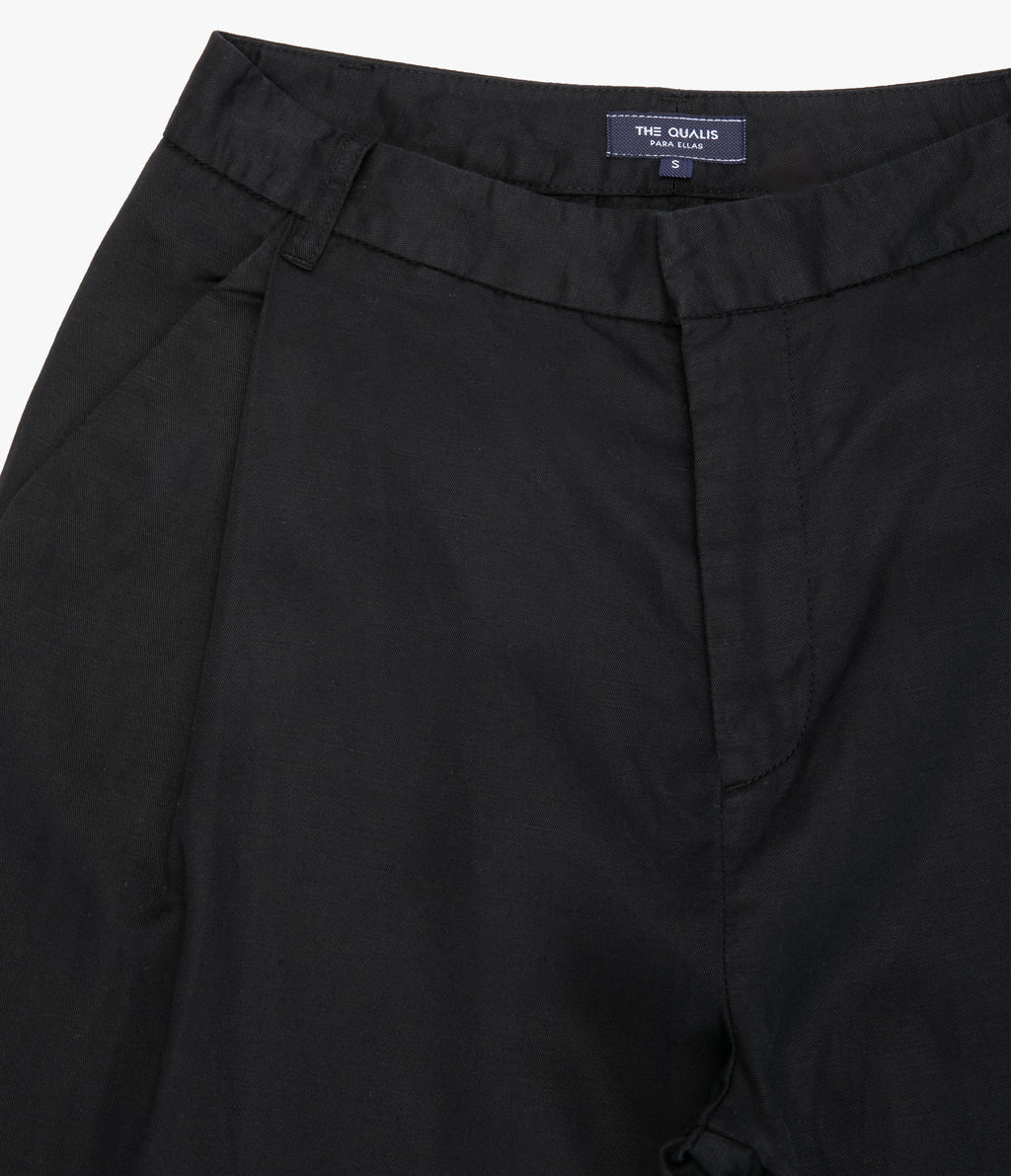 Pantalón Mujer Sastrero Lyocell Lino Elena Negro