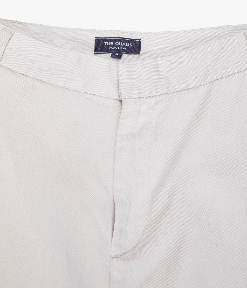Pantalón Mujer Sastrero Lyocell Lino Elena Ecru