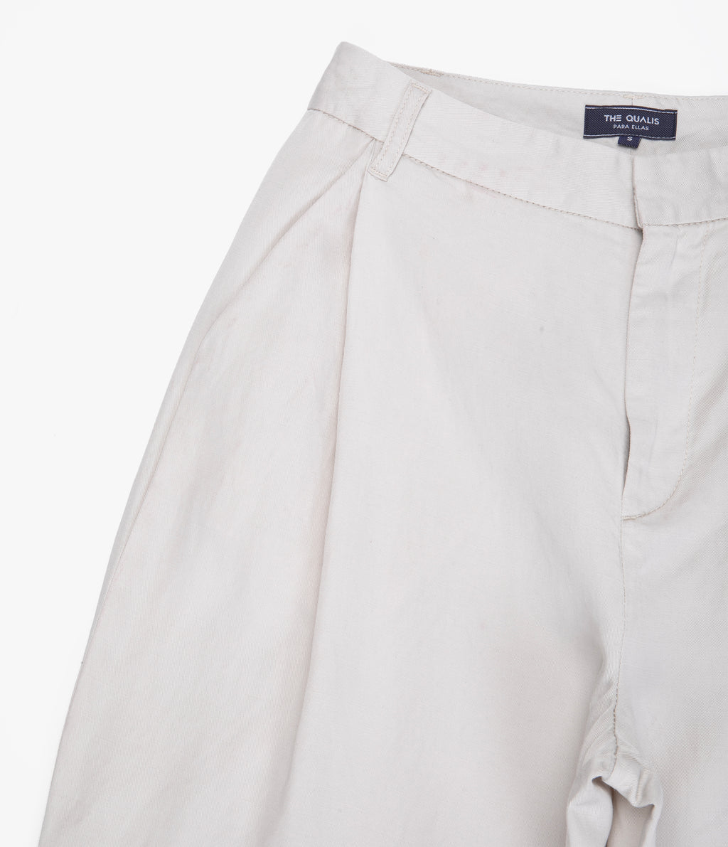 Pantalón Mujer Sastrero Lyocell Lino Elena Ecru
