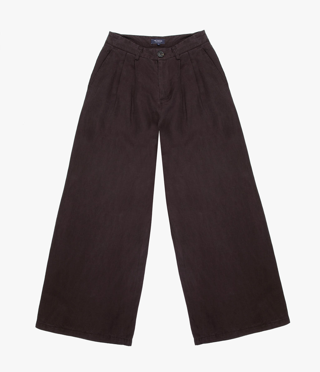 Pantalón Mujer Sastrero Lyocell Lino Alana Café Chocolate