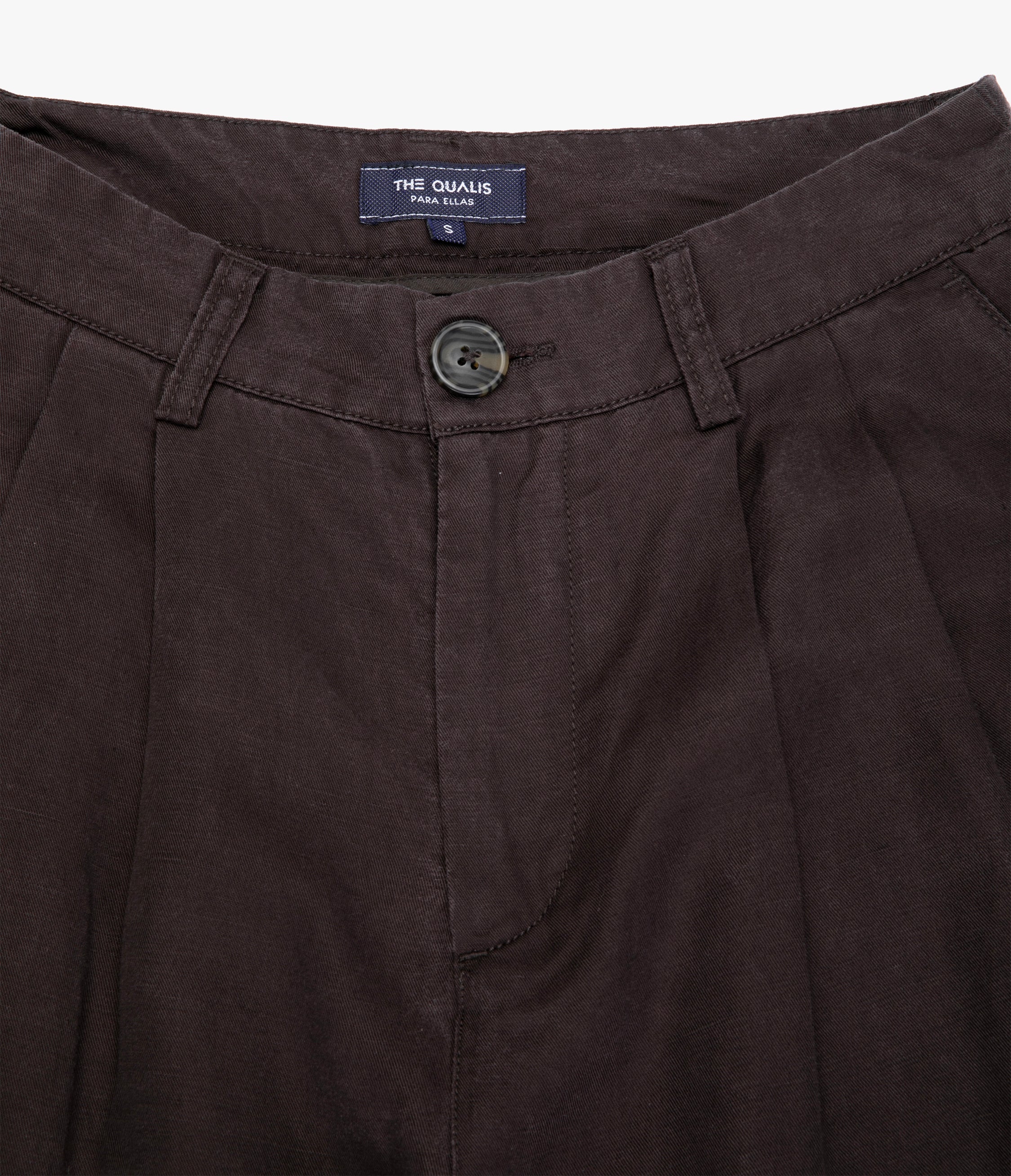Pantalón Mujer Sastrero Lyocell Lino Alana Café Chocolate