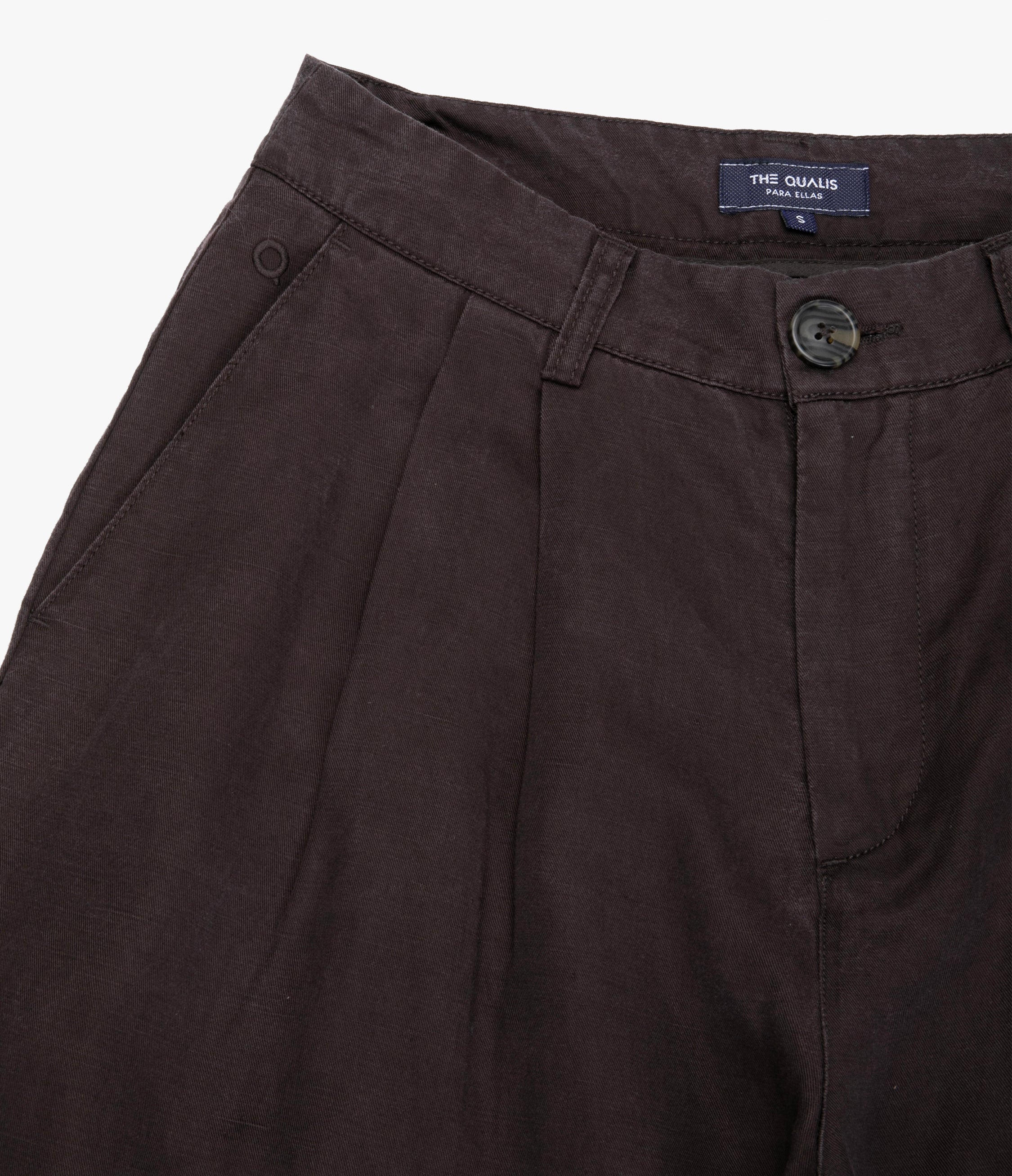 Pantalón Mujer Sastrero Lyocell Lino Alana Café Chocolate