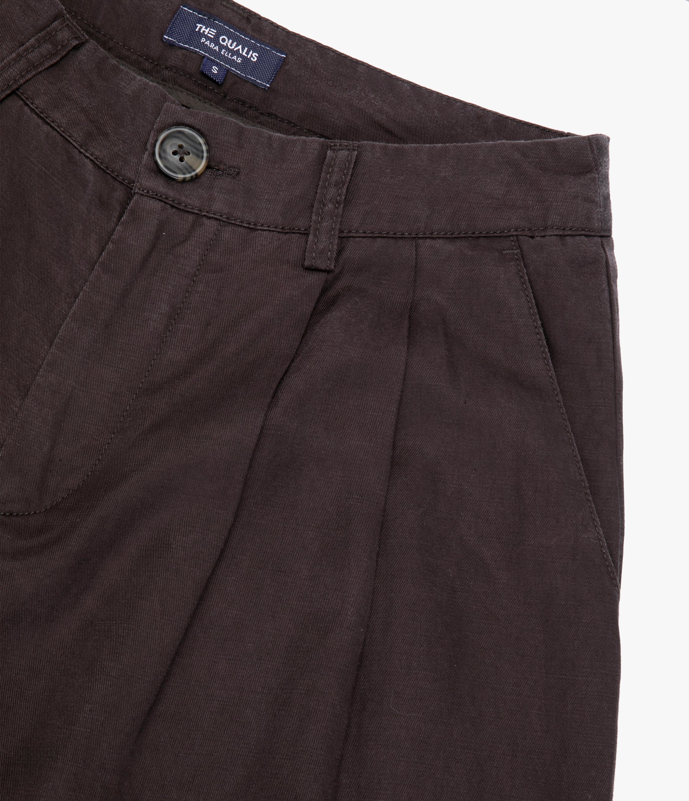 Pantalón Mujer Sastrero Lyocell Lino Alana Café Chocolate