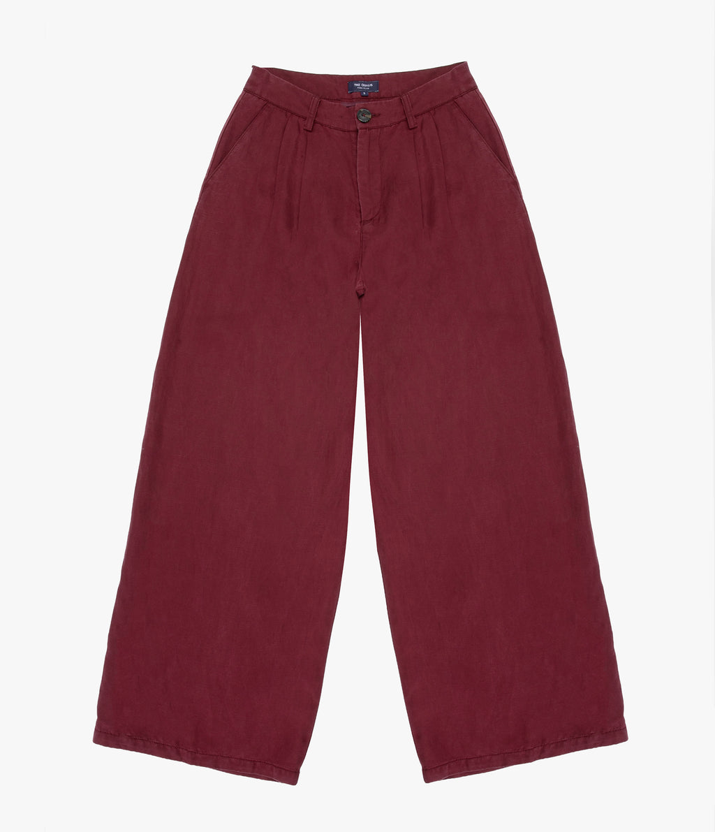 Pantalón Mujer Sastrero Lyocell Lino Alana Burdeo