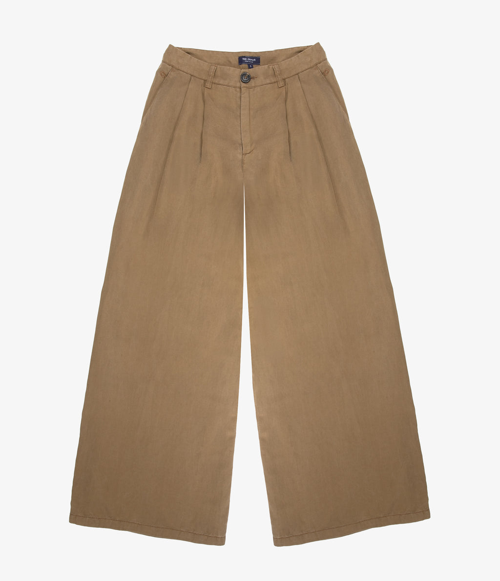 Pantalón Mujer Sastrero Lyocell Lino Alana Beige