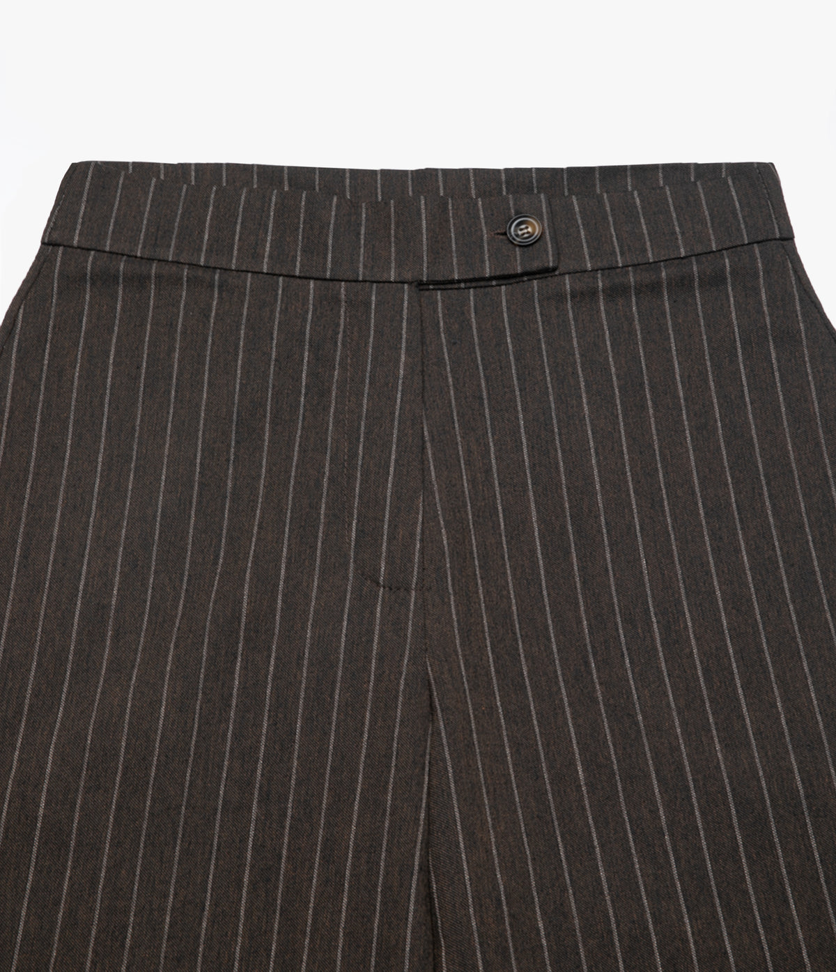 Pantalón Mujer Lino Milan Café Rayado