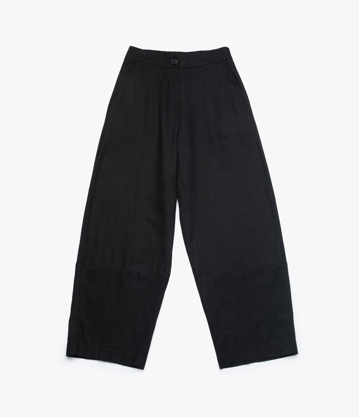 Pantalón Mujer Lino Baggy Negro Verona