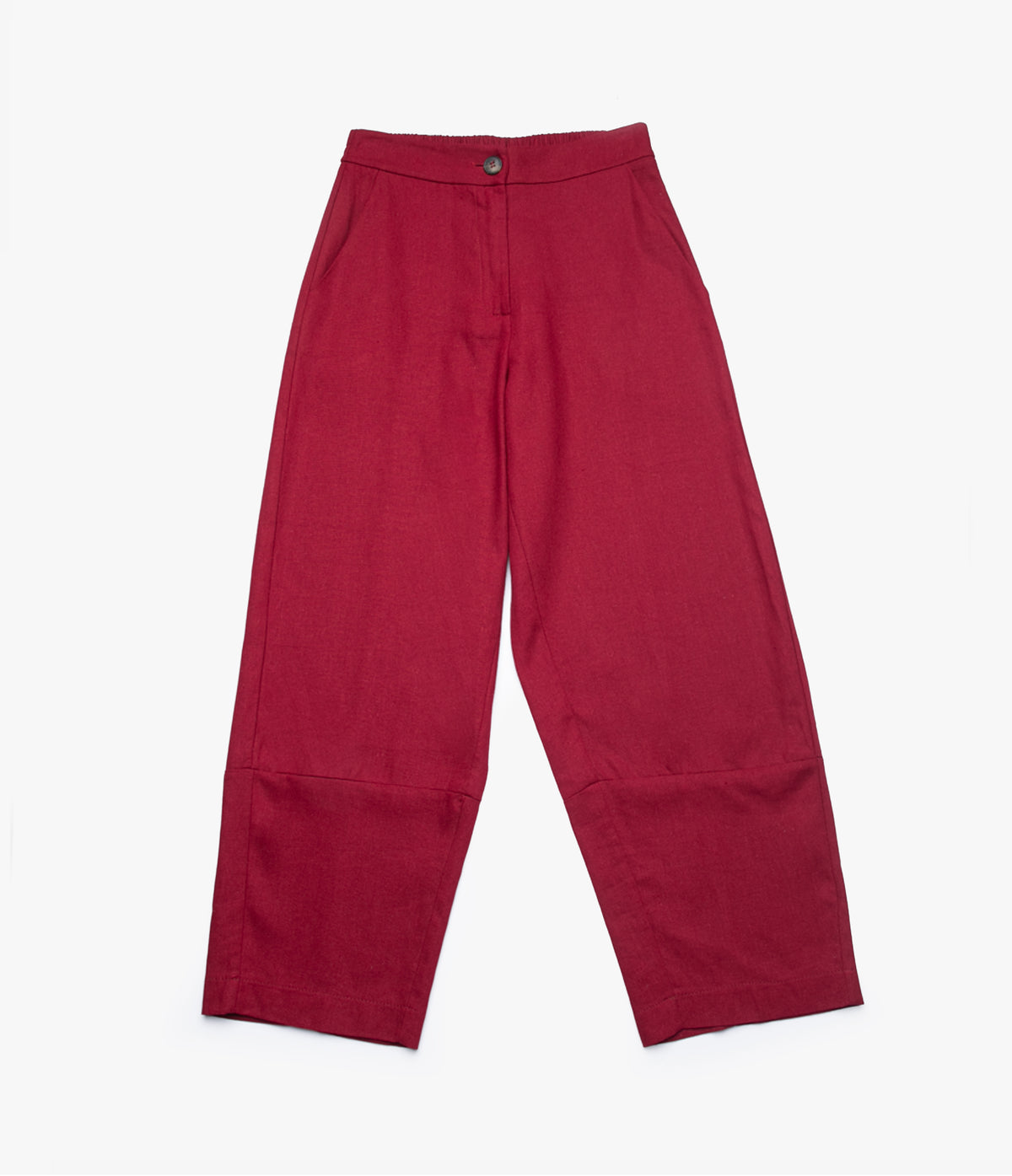 Pantalón Mujer Lino Baggy Burdeo Verona