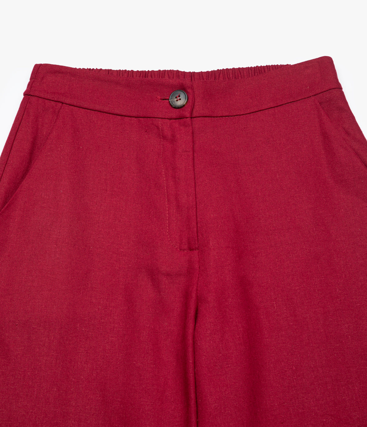 Pantalón Mujer Lino Baggy Burdeo Verona