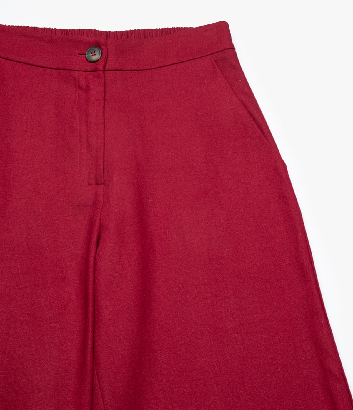 Pantalón Mujer Lino Baggy Burdeo Verona