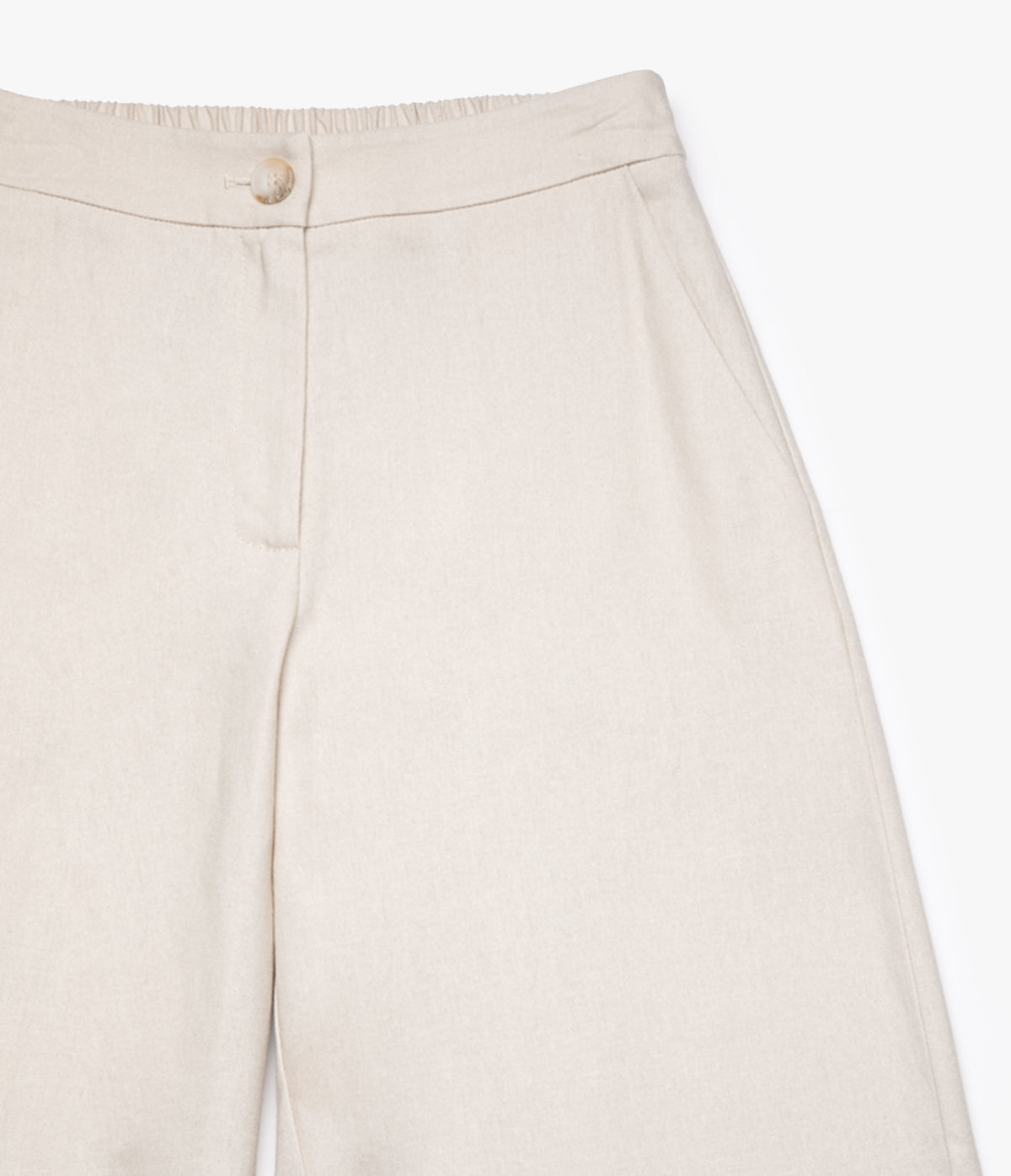 Pantalón Mujer Lino Baggy Beige Verona