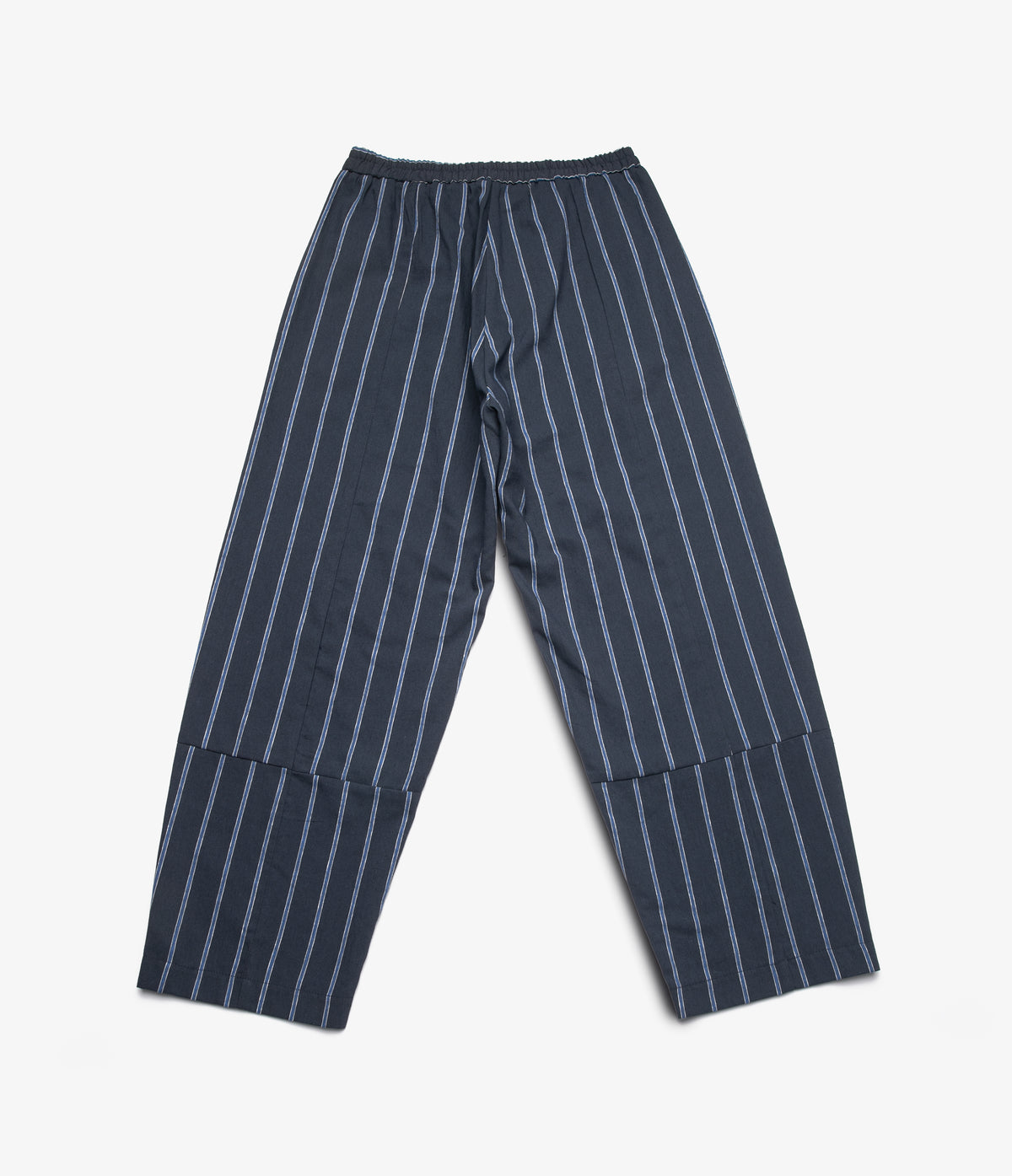 Pantalón Mujer Lino Baggy Rayas Azul Verona