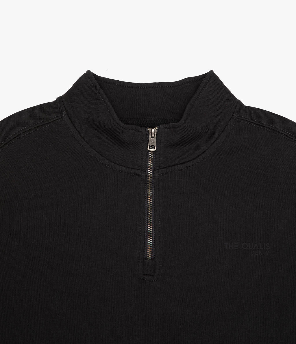 Polerón Hombre Algodón Half Zipper Teo Gris